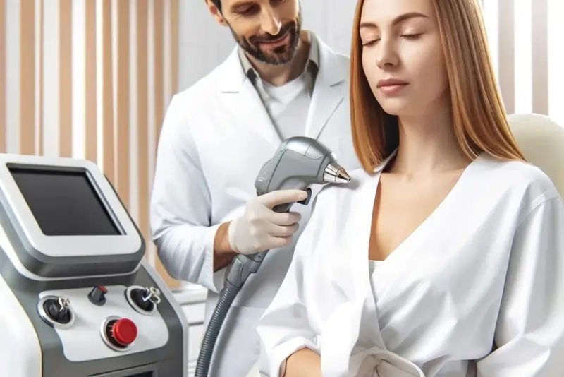 Donna che si sottopone a un trattamento con il laser CO2 frazionato | LaserMilano