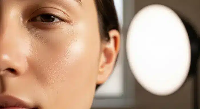 Primissimo piano della pelle del viso di una donna | LaserMilano