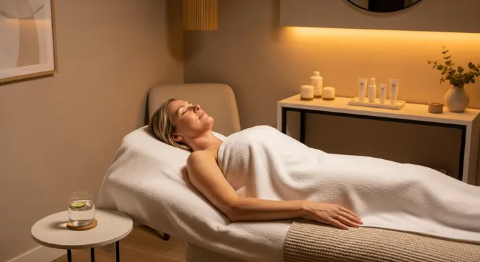 Donna stesa in un lettino di una clinica estetica | LaserMilano