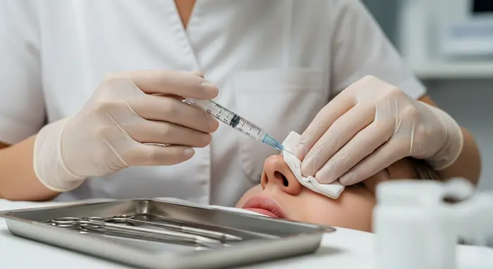 Dottoressa che esegue il rinofiller su di una paziente | LaserMilano