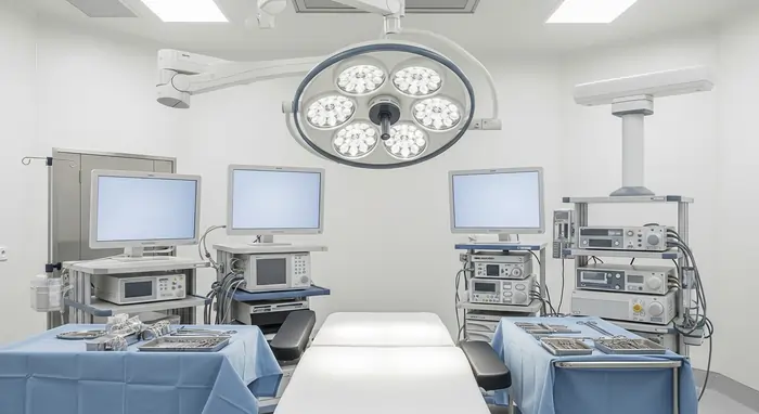 Sala operatoria moderna per chirurgia estetica, attrezzata e ordinata, utilizzata per interventi di liposuzione. | LaserMilano