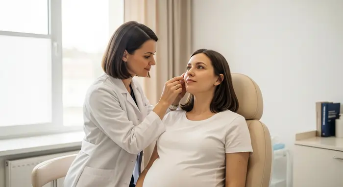 Visita dermatologica in gravidanza per la valutazione della pelle del viso prima di trattamenti come il peeling | LaserMilano