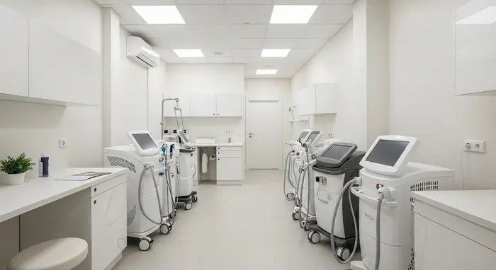 Ambiente medico con tecnologie laser avanzate per trattamenti dermatologici e medico-estetici. | LaserMilano